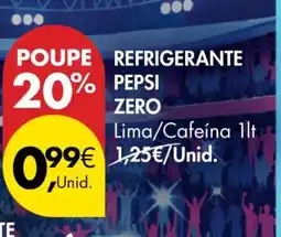 Pingo Doce Refrigerante Pepsi Zero Lima/Cafeína 1lt promoção
