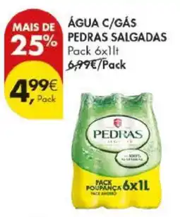 Pingo Doce Água c/gás Pedras Salgadas Pack 6x1lt promoção