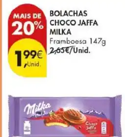 Pingo Doce Bolachas Choco Jaffa Milka Framboesa 147g promoção