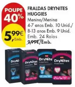 Pingo Doce Fraldas DryNites Huggies promoção