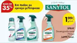 Pingo Doce SANYTOL Spray Desengordurante 750ml promoção