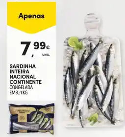 Continente Sardinha inteira nacional continente congelada promoção