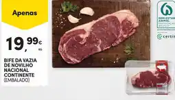 Bife da vazia de novilho nacional continente (embalado)