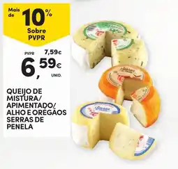 Continente Queijo de mistura/ apimentado! alho e orégãos serras de penela promoção