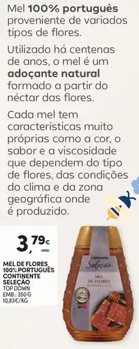 Continente Mel de flores 100% português continente seleção top down promoção