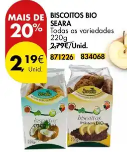 Pingo Doce Biscoitos bio seara promoção