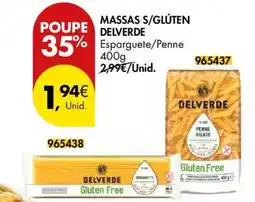 Pingo Doce Massas s/glúten delverde promoção