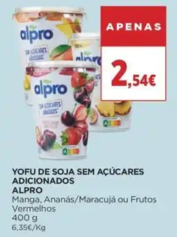 Supercor Yofu de soja sem açúcares adicionados alpro promoção