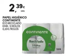 Continente Papel higiénico continente promoção