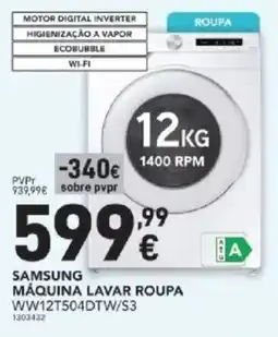 Radio Popular Samsung máquina lavar roupa WW12T504DTW/S3 promoção