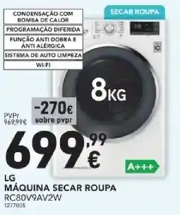 Radio Popular Lg máquina secar roupa RC80V9AV2W promoção