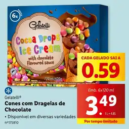 Lidl Gelatelli Cones com Drageias de Chocolate promoção