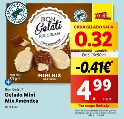 Lidl Bon Gelati Gelado Mini Mix Amêndoa promoção
