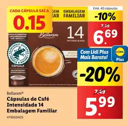 Lidl Bellarom Cápsulas de Café Intensidade 14 Embalagem Familiar promoção