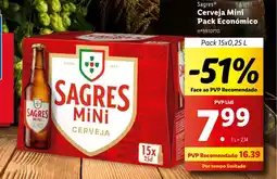Lidl Sagres Cerveja Mini Pack Económico promoção