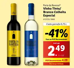Lidl Porta da Ravessa Vinho Tinto/ Branco Colheita Especial promoção