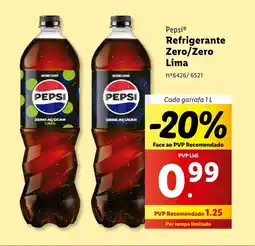 Lidl Pepsi Refrigerante Zero/Zero Lima promoção