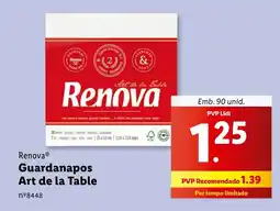 Lidl Renova Guardanapos Art de la Table promoção