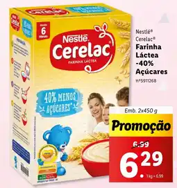 Lidl Nestlé Cerelac Farinha Láctea -40% Açúcares promoção