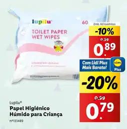 Lidl Lupilu Papel Higiénico Húmido para Criança promoção