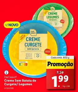 Lidl Chef Select Creme Sem Batata de Curgete/ Legumes promoção