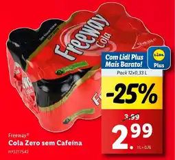 Lidl Freeway Cola Zero sem Cafeína promoção