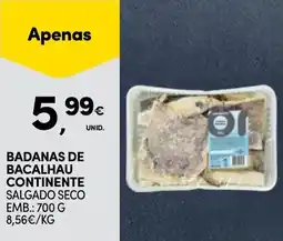 Continente Badanas de bacalhau continente salgado seco promoção