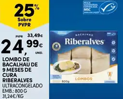 Continente Lombo de bacalhau de 9 meses de cura riberalves ultracongelado promoção