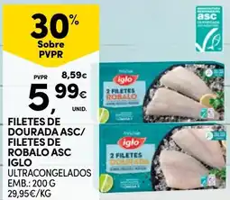 Continente Filetes de dourada asc/ filetes de robalo asc iglo promoção