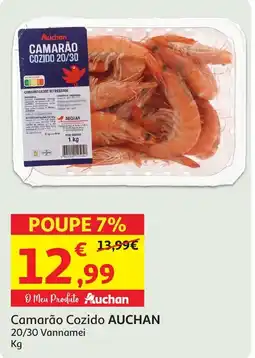 Auchan Camarão Cozido AUCHAN 20/30 Vannamei promoção
