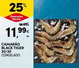 Continente Camarão black tiger 20/30 congelado promoção