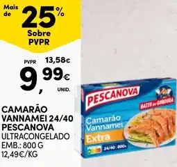 Continente Camarão vannamei 24/40 pescanova ultracongelado promoção