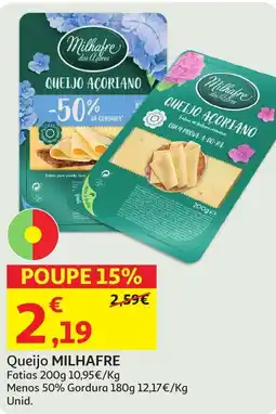 Auchan Queijo MILHAFRE Fatias promoção