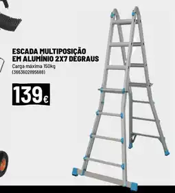Escada multiposição em alumínio 2x7 dégraus