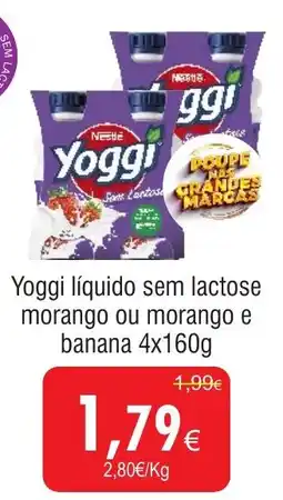 Froiz Yoggi líquido sem lactose morango ou morango e banana promoção