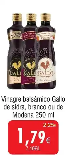 Vinagre balsâmico Gallo de sidra, branco ou de Modena
