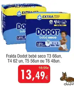 Froiz Fralda Dodot bebé seco promoção