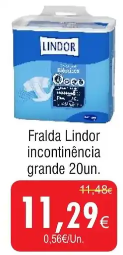 Fralda Lindor incontinência grande 20un.