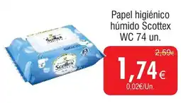 Papel higiénico húmido Scottex WC 74 un.