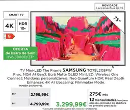 El Corte Inglés TV Mini-LED The Frame SAMSUNG TQ75LS03FW promoção