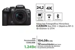 El Corte Inglés Máquina Fotográfica Mirrorless CANON Eos R10 + Objetiva RF-S 18-150mm Is STM promoção