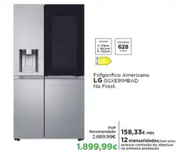 El Corte Inglés Frifgorífico Americano LG GSXE91MBAD promoção