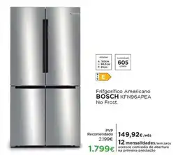 El Corte Inglés Frifgorífico Americano BOSCH KFN96APEA promoção