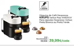 Máquina de Café Nespresso KRUPS Vertuo Pop XN9201.W