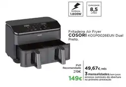 El Corte Inglés Fritadeira Air Fryer COSORI KOSP0026EUN Dual Preto. promoção