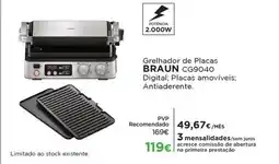 El Corte Inglés Grelhador de Placas BRAUN CG9040 Digital; Placas amovíveis; Antiaderente. promoção