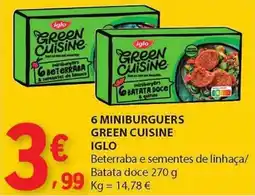 E.Leclerc 6 miniburguers green cuisine iglo promoção