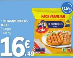 E.Leclerc 18 hamburgers iglo frango promoção