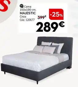 Conforama Cama MAJESTIC Cinza promoção