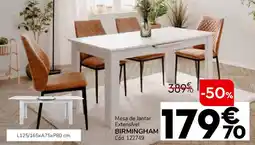 Conforama Mesa de Jantar Extensível BIRMINGHAM promoção